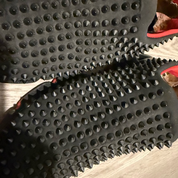 Christian Louboutin Black and Red Spiked Sneakers - Picture 10 of 11